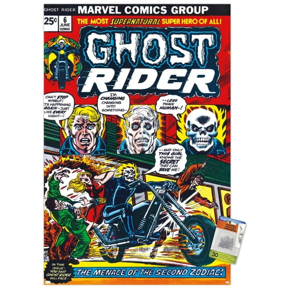 Marvel Ghost Rider - Ghost Rider #6 Wall Poster with Pushpins, 22.375" x 34"