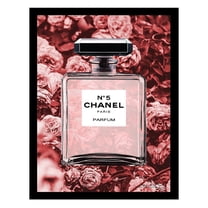 Fashion Floral Glam Perfume Bottle - Framed Print