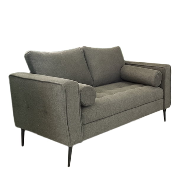 Sofá Berlín 2 Plazas Sillón Tela De Lino Moderno Minimalista (Gris oscuro) ilios innova berlin 2 plazas gris oscuro