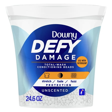 Downy Defy Damage Total-Wash Conditioning Beads, Unscented, 24.6 Ounce