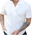 thumbnail image 6 of Short Sleeve Button Down Men Men's T Shirts Short Sleeve Short Sleeve White Shirt Men Men's Summer T Shirts Sales Today Clearance, 6 of 7