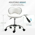 thumbnail image 4 of HOMCOM Tabouret de Massage Réglable Chaise de Salon de Beauté Spa Pivotant à 360 Degrés Levage à Gaz Cuir PU Blanc, 4 of 10