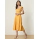 thumbnail image 4 of Vestido de verano Allegra K Bohemio Cuello Cuadrado Sin Mangas Volantes Amarillo XS, 4 of 5