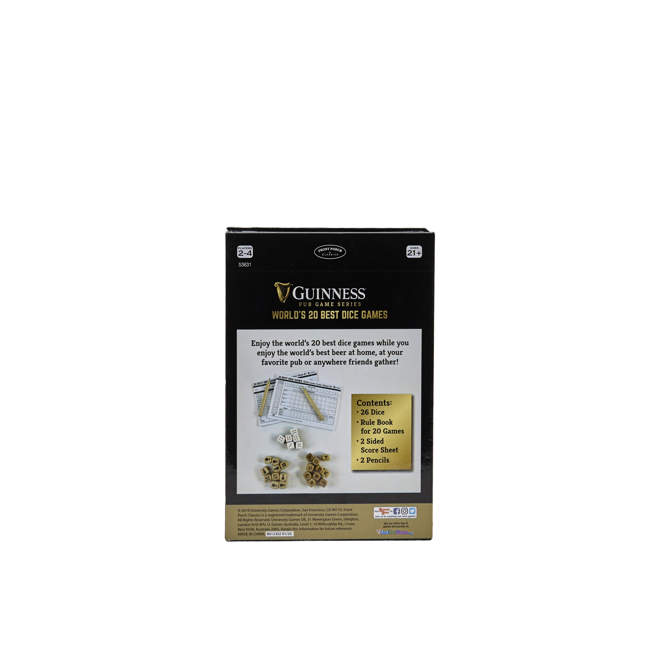 Front Porch Classics, Guinness Pub Games Series World's 20 Best Dice Games, Traditional Pub Dice Game Officially Licensed by The Makers of Guinness Stout Beer