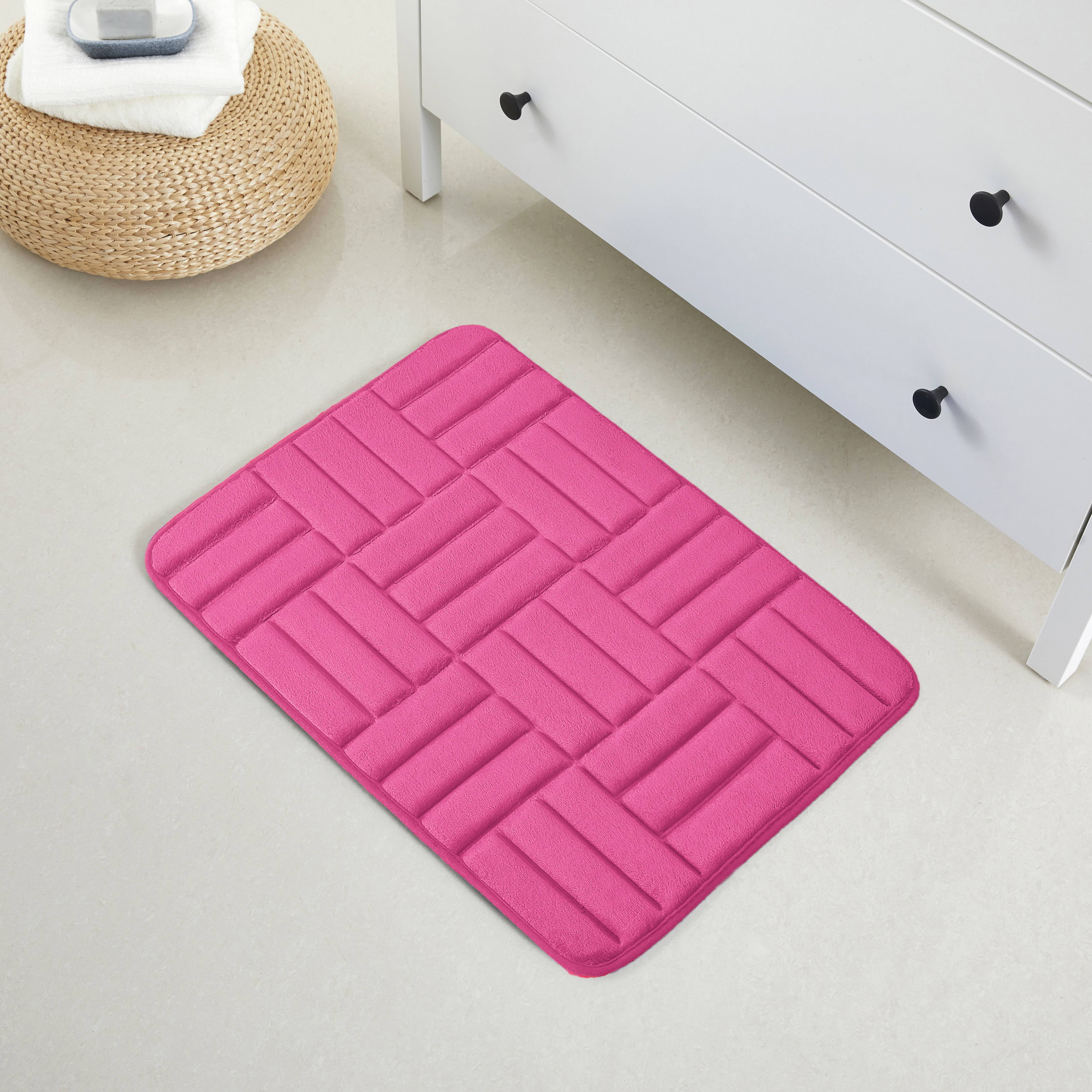 1 Piece Rectangular Color Variant Memory Foam Bathroom Rug Set NonSlip