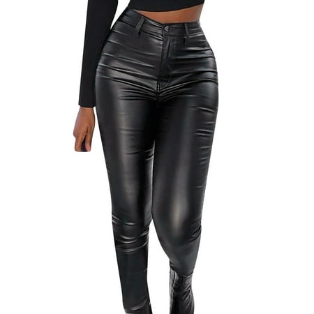 

KI-8jcuD Womens Pajama Pants With Pockets Women S Autumn And Winter Zipper Casual Pant Pu Leather Pants Womens Leather Pants Tall Plus Size Leather Leggings Ladies Leather Jumpsuits Leather Legging