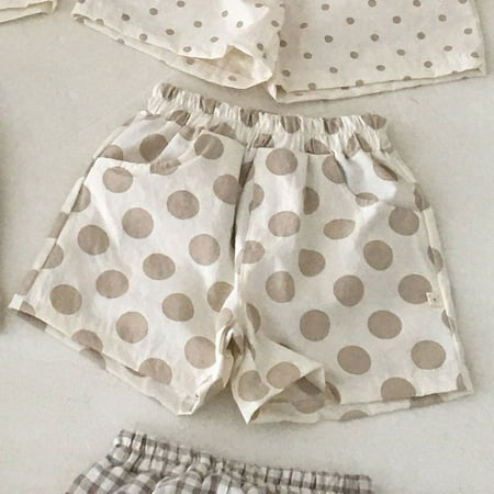 

DancePeanut Summer Baby Clothe Boys Girls Cotton Linen Shorts Children Toddler Solid Check Printed Loose Short Pants Kids Casual Shorts