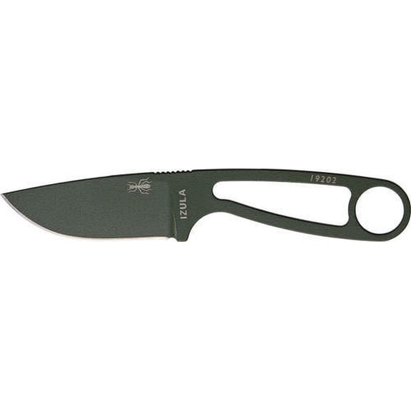 ESEE Izula Fixed Blade Knife w/Survival Kit, Sheath & Clip Plate (Olive Drab)