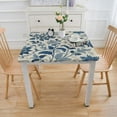 thumbnail image 3 of HAOXIT Square Tablecloth - Washable Table Cover with Dust-Proof Wrinkle Resistant for Restaurant, Picnic, Indoor and Outdoor Dining, (Dark Blue) 54''x54'', 3 of 7