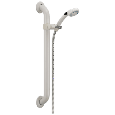 Delta Universal Showering Components Adjustable Slide Bar / Grab Bar 2-Setting Hand Shower in White