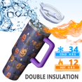 thumbnail image 5 of Magical Pumpkin Castle Halloween Pattern Tumbler with Handle and Lid,40oz Double Wall Vacuum Insulated Tumbler,Cups Gift for Women and Men, 5 of 7
