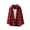 Red, variant on Ashirexll Womens Long Sleeve Tops Winter Tops Solid Color Double Pocket Hoodless Button Turndown Collar Jacket