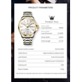 thumbnail image 4 of OLEVS Watches for Men Business Dress Diamond Analog Quartz Date Luxury Classic Casual Stainless Steel Waterproof Luminous Mens Wrist Watches Gifts Reloj para Hombre Blue/Black Dial, 4 of 11