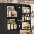 thumbnail image 3 of Hiphuta 67" Tall Farmhouse Kitchen Pantry Storage Cabinet with Door Shelves, 43" Wide Large Cupboard Hutch with 3 Drawers, Black, 3 of 7