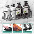 thumbnail image 4 of RM FOLD ART Adhesive Shower Caddy 5-Pack, No Drill Wall-Mounted Bathroom Organizer, Large Capacity Storage, Black, 4 of 11