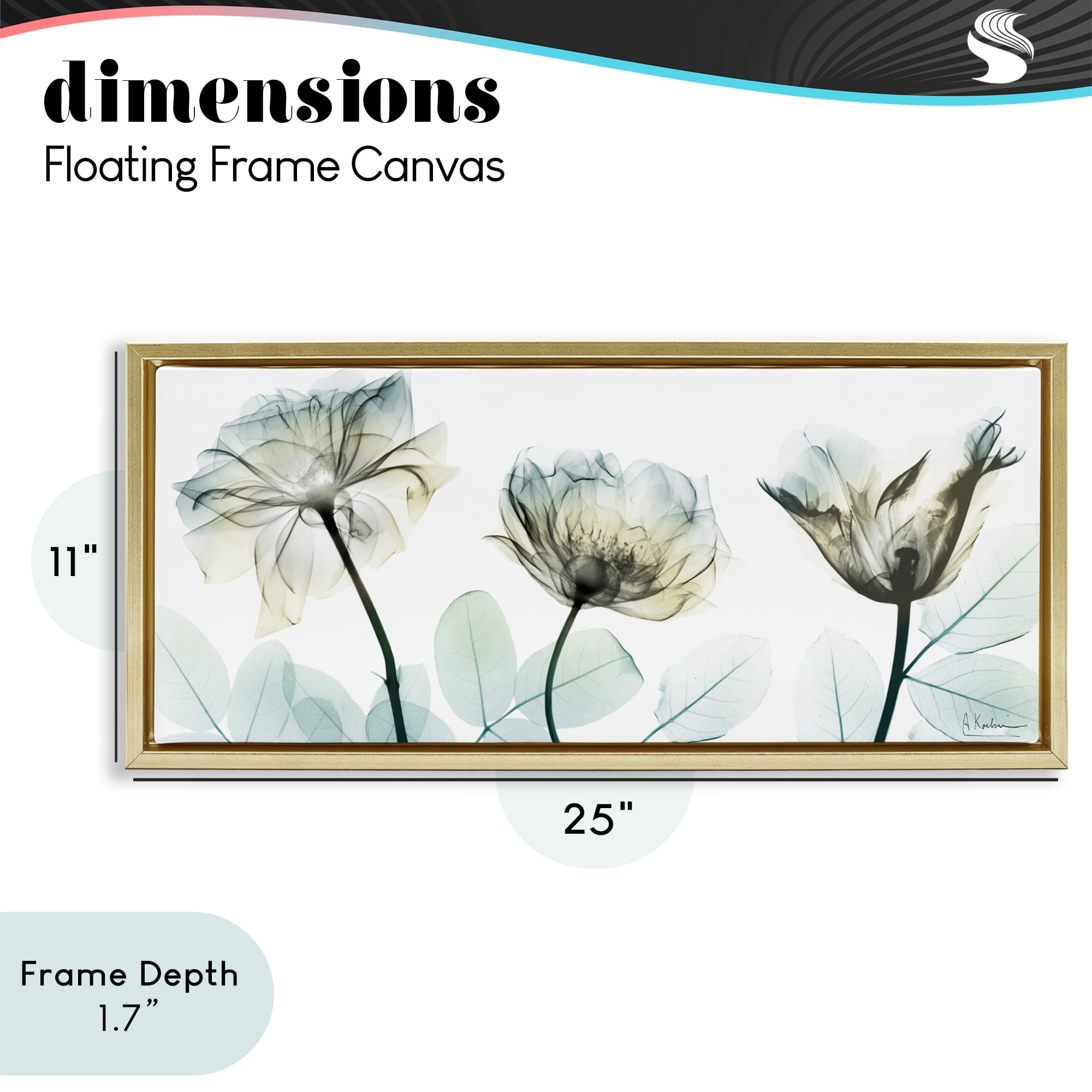 Stupell Industries Jewels Of Passion Gold Framed Floater Canvas Wall Art, design by Albert Koetsier