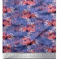 thumbnail image 1 of Soimoi Poly Georgette Fabric Leaves & Tulip Flower Decor Fabric Printed Yard 42 Inch Wide, 1 of 3