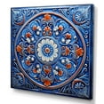thumbnail image 2 of Designart "Mosaic of Floral Bohemian Blue and Orange Tiles IV" Geometric Wall Art - Bohemian Blue Boho Tiles Living Room Canvas Art, 2 of 6