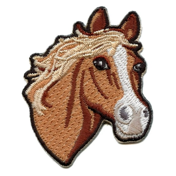 Horse Head Patch Farm Animal Embroidered Iron On