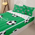 thumbnail image 3 of Homewish Green Soccer Court Zipper Full Size Comforter Sets with Fitted Sheet and 2 Pillowcases,Football Sport Games Zipper Bedding Set,Reversible,4 Pieces, 3 of 7