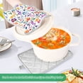 thumbnail image 3 of Yayeee Pot Holders Kitchen Heat Resistant with Pockets 7"x9.8" Cotton Oven Cooking Hot Pads, Purple Wildflower Pattern, 3 of 7