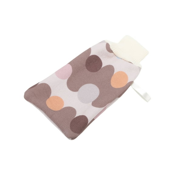 Unique Bargains Double-sided Gloves Bath Towel for bathroom 5.59"x9.45" 1 Pc Brown