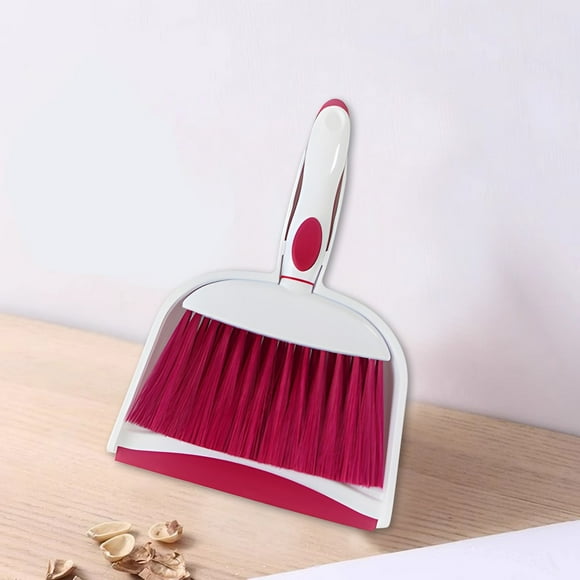 Broom and Dustpan Set, Mini Dustpan and Brush Set Hand Broom and Dustpan Set, Whisk Broom and Dust Pans with Rubber Edge for Home, Desktop,Sofa,Kitchen, Keyboard(1* Desktop Broom, 1* Dustpan)