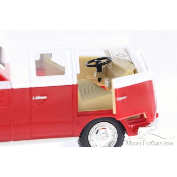 1963 Volkswagen Classical Bus Double Cab Pick Up, Red - Kinsmart