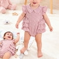 thumbnail image 2 of Baby Onesies Girl Newborn Outfits Baby Girl Clothes Summer Fly Sleeve Floral Embroidery Romper Ruffle Bodysuit Jumpsuit One-Piece, 2 of 7