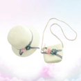 thumbnail image 2 of EeaseMX 1 juego de kit de playa para niños, adorable bolso bandolera con sombrero de paja para niñas pequeñas (blanco), 2 of 7