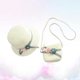 thumbnail image 3 of 1 juego de kit de playa para niños, adorable bolso bandolera con sombrero de paja para niñas pequeñas (blanco), 3 of 6