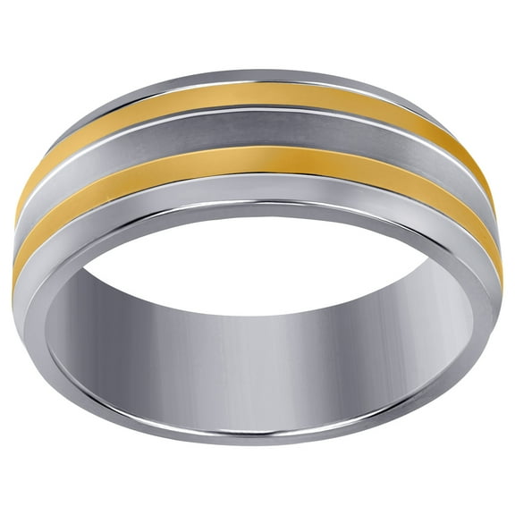 Titanium Yellow Tone Mens Comfort-Fit Wedding Band 6mm Size 9 Wedding Band for Men