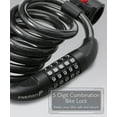 thumbnail image 2 of Fosmon Bike Lock Cable (1.8M/6FT), Heavy Duty 5-Digit Self Coiling Resettable Combination Code, Anti-Theft Bicycle Chain Security Lock & Mount Holder, 2 of 7