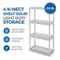 thumbnail image 3 of Gracious Living 4 Shelf Knect-A-Shelf Fixed Height Light Duty Storage, Grey, 3 of 11