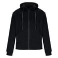 thumbnail image 4 of PNTUTB Men's Fashion Solid Color Drawstring Hooded Casual Comfortable Pleated Long Sleeve Jacket, 4 of 6