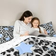 thumbnail image 5 of Feelyou Grey Leopard Print Full Size Comforter Sets, Retro Stars Bedding Sets, 3pcs, 5 of 8
