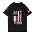 thumbnail image 4 of Hogleaql Patriotic 250th Anniversary T-Shirt Men's 1776-2026 Crew Neck American Flag Print Short Sleeve Tops Patriotic Fashion Independence Day Themed Loose Shirts Black 2XL, 4 of 6
