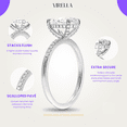thumbnail image 4 of 3CT Oval Cut Cubic Zirconia Engagement Ring for Women, 925 Sterling Silver Half-Coverage Scalloped Pavé Wedding Band, Stackable Promise Rings Size 3-11 VIRELLA, 4 of 11