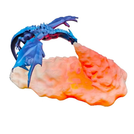 

3D Printed Led Dragon Spitting Fire Home Creative Lamp Anime Figure Holiday Decoration Kids Gifts Night Light