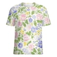 thumbnail image 5 of Floral Colorful Flower Women's Short Sleeve T-Shirt Crew Neck Casual Summer Trendy Loose Fit Tops, 5 of 6