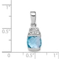 thumbnail image 3 of FB Jewels Sterling Silver Rhodium-plated Blue CZ Pendant, 3 of 3