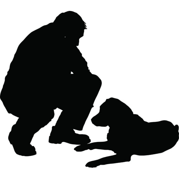 Custom Designs Man With Dog 12 X 16"