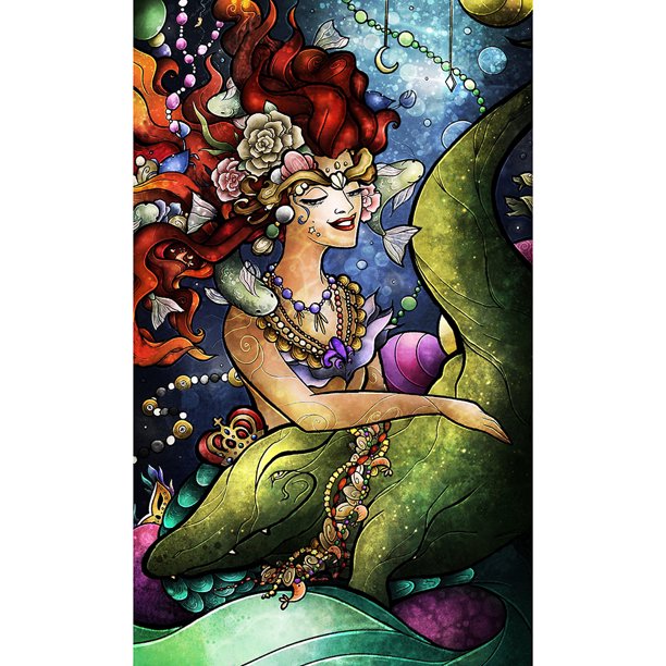 Taladro de diamante sirena bebé cocodrilo 5D DIY pintura Kits decoración de pared cuadrada completa Hugtrwg Para estrenar