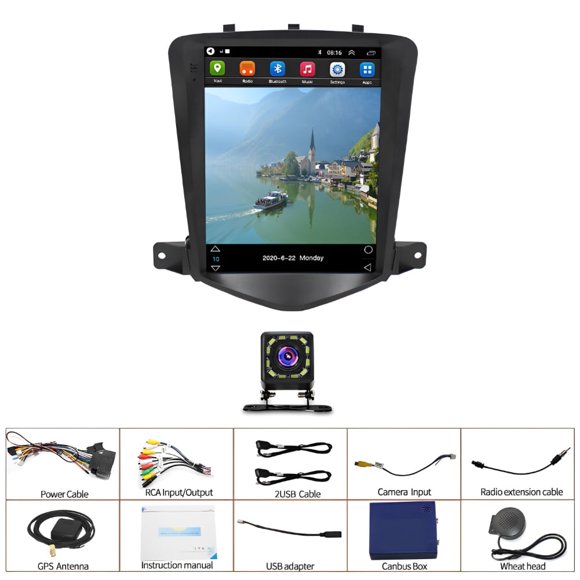Zcargel 9.7in Android 13 Car Stereo Radio for Chevrolet Cruze 2009-2015, 2+32G Touch Screen Multimedia Player with Wireless CarPlay, Android Auto, Bluetooth, FM/RDS, WiFi, 12 LED Backup Camera