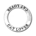 thumbnail image 1 of Sterling Silver 20" Unisex 1.5mm Two Sided CAT LOVER Circle Shaped Affirmation Slide Pendant Necklace, 1 of 2