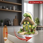 1pc 2d flat Revolving acrylic centerpiece featuring a dinosaur-themed playhouse with a large dino head ideal for festive celebrations and imaginative gatherings
