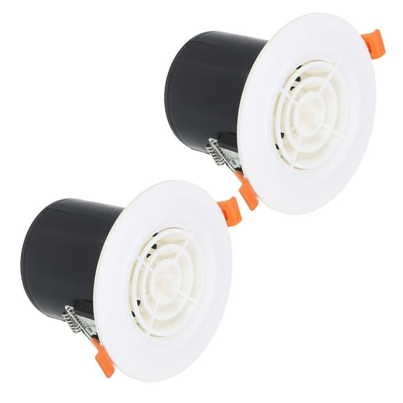 Uxcell 3 Inch Round Air Vent Spring Loaded, 2pcs ABS Adjustable Air Diffuser with Louver Grille for Home Office, White