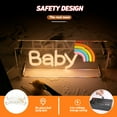 thumbnail image 4 of UPONRAY Baby Neon Sign Dimmable Letter Neon Signs USB Powered LED Neon Light for Room Decor,Light Up Desk Lightbox Sign for Family Friends Birthday Gift, 4 of 5