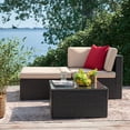 thumbnail image 3 of Devoko Outdoor Sectional Sofa PE Rattan Patio Furniture Sets with Cushions and Table,Beige, 3 of 9