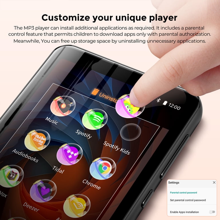 160GB MP3 Player with Bluetooth, S4 WiFi Music Player with Spotify